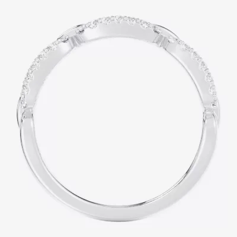 (G-H / Si1-Si2) Womens 1/4 CT. T.W. Lab Grown White Diamond 10K Gold Cocktail Ring