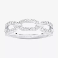 (G-H / Si1-Si2) Womens 1/4 CT. T.W. Lab Grown White Diamond 10K Gold Cocktail Ring