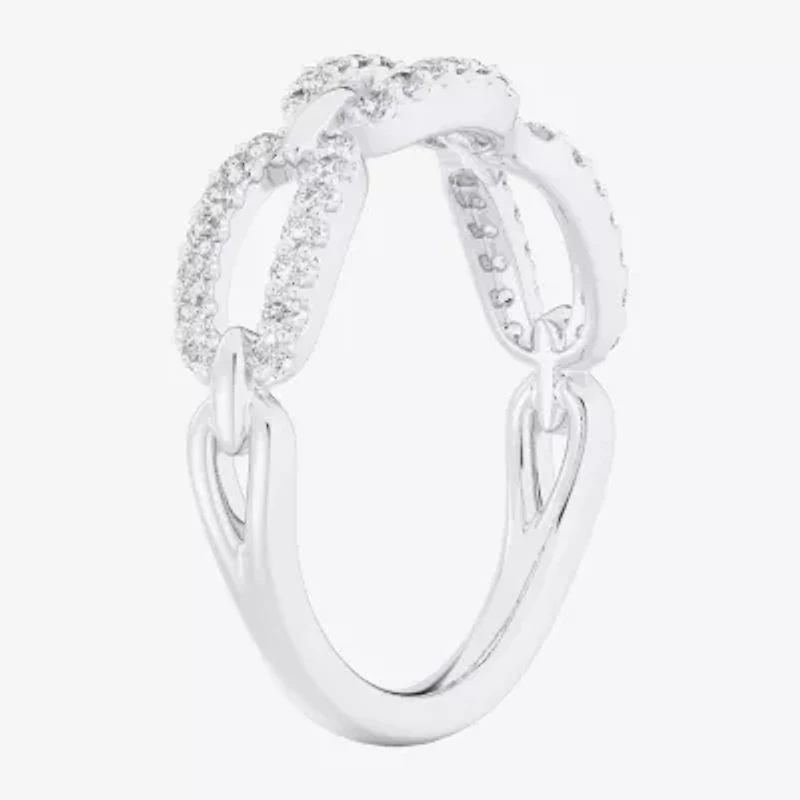 (G-H / Si1-Si2) Womens 1/4 CT. T.W. Lab Grown White Diamond 10K Gold Cocktail Ring