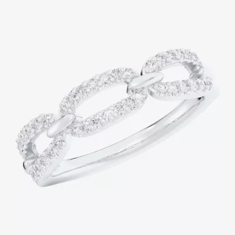 (G-H / Si1-Si2) Womens 1/4 CT. T.W. Lab Grown White Diamond 10K Gold Cocktail Ring