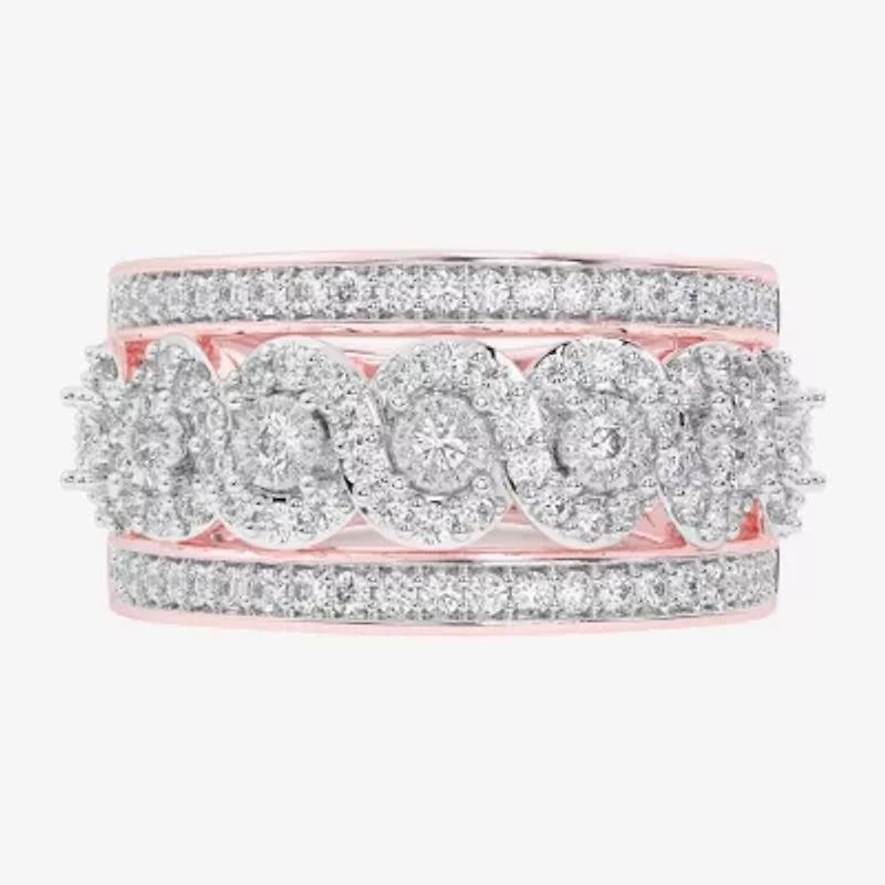 G-H / Si1-Si2) Womens CT. T.W. Lab Grown White Diamond 10K Rose Gold Band