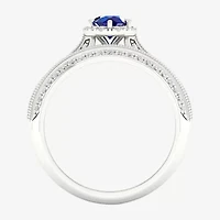 Modern Bride Gemstone Womens 1/2 CT. T.W. Genuine Pink Sapphire 10K White Gold Round Halo Bridal Set