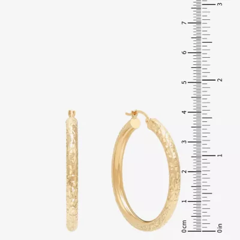 Womens 14K Gold 40mm Round Hoop Earrings