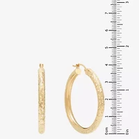 Womens 14K Gold 40mm Round Hoop Earrings