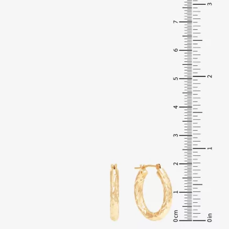 Womens 14K Gold 20mm Round Hoop Earrings