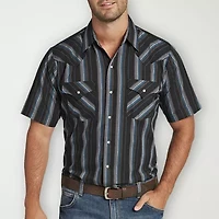 Ely Cattleman Stripe Big and Tall Mens Short Sleeve Western Shirt