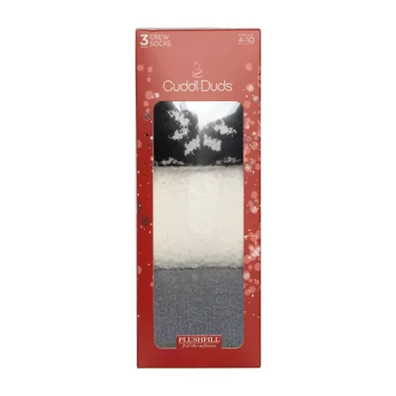 Cuddl Duds Cozy Gift Set Womens 3 Pair Crew Socks