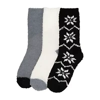 Cuddl Duds Cozy Gift Set Womens 3 Pair Crew Socks