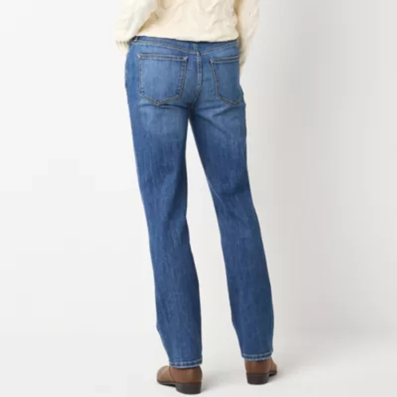St. John's Bay Womens Tall Mid Rise Straight Leg Jean