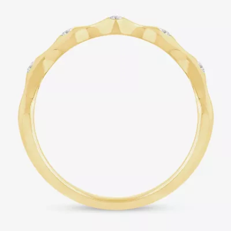 I / Si2) Womens 1/ CT. T.W. Lab Grown White Diamond 10K Gold Wedding Band