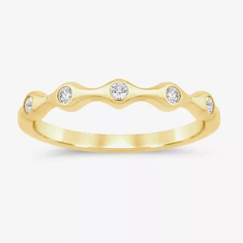 I / Si2) Womens 1/ CT. T.W. Lab Grown White Diamond 10K Gold Wedding Band
