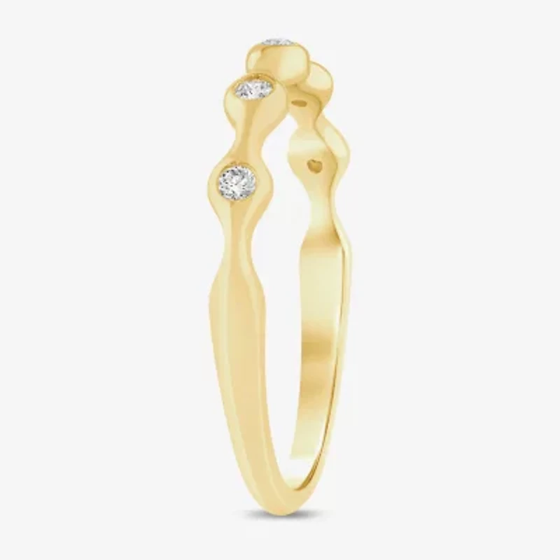 I / Si2) Womens 1/ CT. T.W. Lab Grown White Diamond 10K Gold Wedding Band