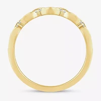 (I / Si2) Womens 1/4 CT. T.W. Lab Grown White Diamond 10K Gold Wedding Band