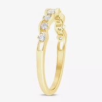(I / Si2) Womens 1/4 CT. T.W. Lab Grown White Diamond 10K Gold Wedding Band