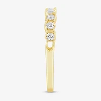 (I / Si2) Womens 1/4 CT. T.W. Lab Grown White Diamond 10K Gold Wedding Band