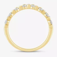 (I / Si2) Womens 1/2 CT. T.W. Lab Grown White Diamond 10K Gold Wedding Band