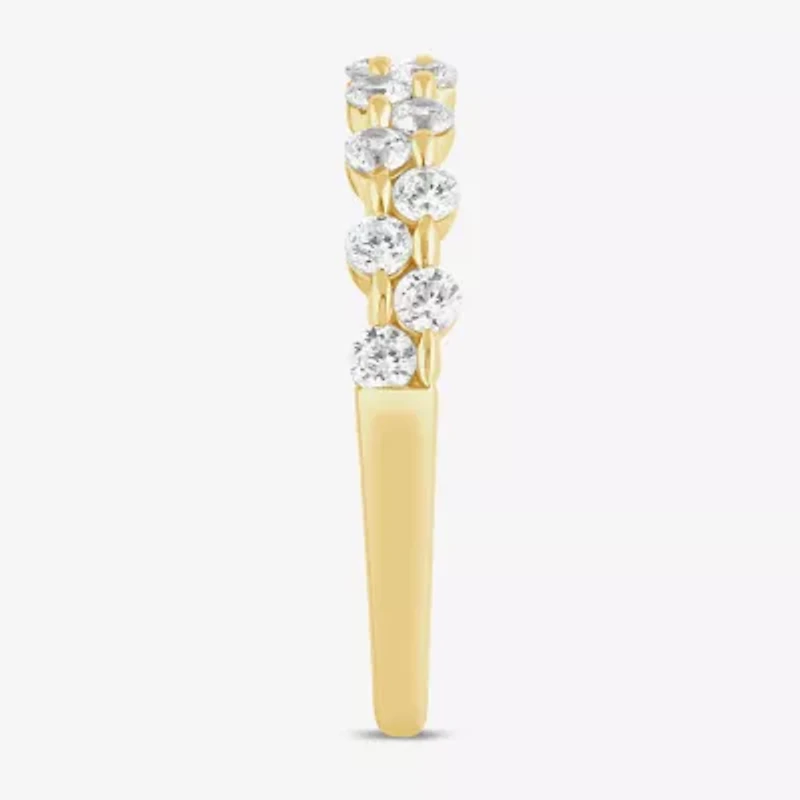 (I / Si2) Womens 1/2 CT. T.W. Lab Grown White Diamond 10K Gold Wedding Band