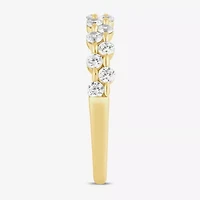 (I / Si2) Womens 1/2 CT. T.W. Lab Grown White Diamond 10K Gold Wedding Band