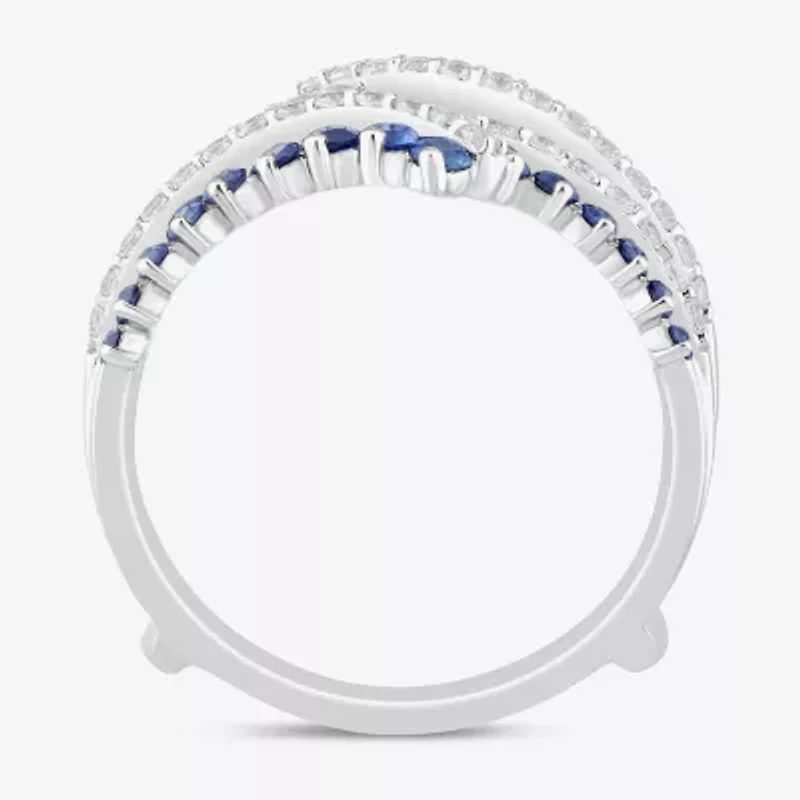 Womens Diamond Accent Lab Created White 14K Gold Ring Guard