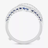 Womens Diamond Accent Lab Created White 14K Gold Ring Guard