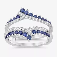Womens Diamond Accent Lab Created White 14K Gold Ring Guard
