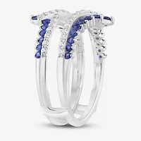 Womens Diamond Accent Lab Created White 14K Gold Ring Guard