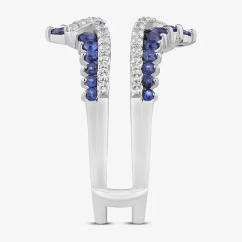 Womens Diamond Accent Lab Created White 14K Gold Ring Guard