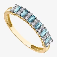 Womens 2.5MM 1/5 CT. Genuine Blue Topaz 10K Gold Band