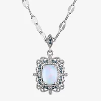 Womens 1/10 CT. T.W. Genuine White Opal Sterling Silver 18 Inch Pendant Necklace