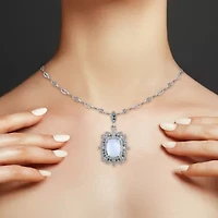 Womens 1/10 CT. T.W. Genuine White Opal Sterling Silver 18 Inch Pendant Necklace