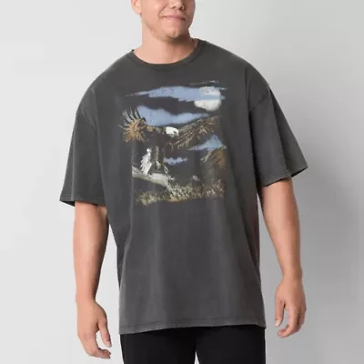 Arizona Mens Crew Neck Short Sleeve Classic Fit Big and Tall Graphic T-Shirt