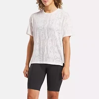 Reebok Womens Crew Neck Burnout Short Sleeve T-Shirt
