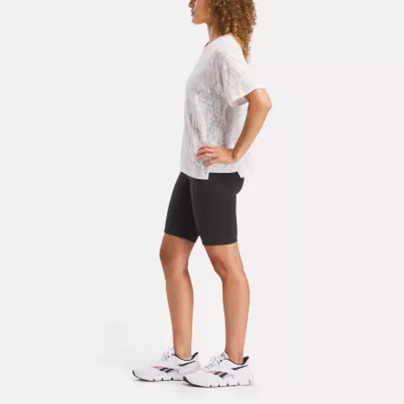 Reebok Womens Crew Neck Burnout Short Sleeve T-Shirt