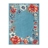 Town And Country Hibiscus Floral Outdoor Indoor Rectangular Area Rug