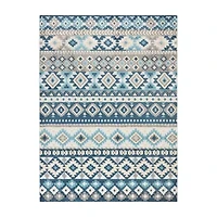 Town And Country Dahlia Pattern Outdoor Indoor Rectangular Area Rug