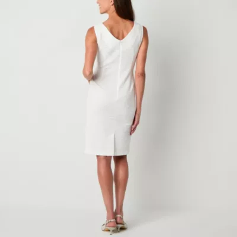 Maya Brooke Womens Pearl Trim Jacket Dress