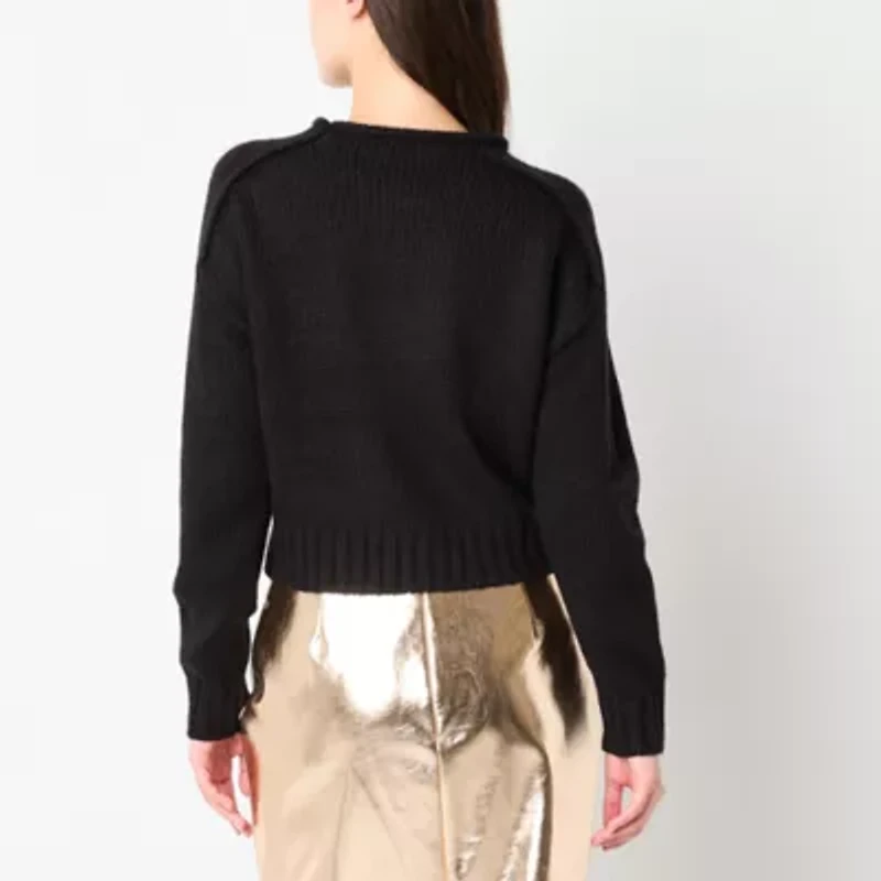Worthington Womens Crew Neck Long Sleeve Pullover Sweater