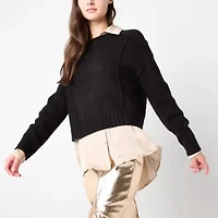 Worthington Womens Crew Neck Long Sleeve Pullover Sweater