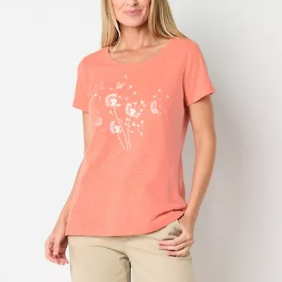St. John's Bay Womens Crew Neck Short Sleeve T-Shirt