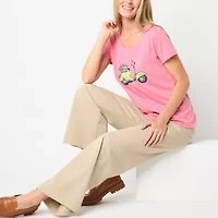 St. John's Bay Womens Crew Neck Short Sleeve T-Shirt