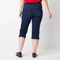 Liz Claiborne Sara Womens Plus Slim Mid Rise Capri Pant