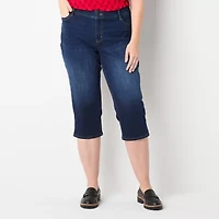 Liz Claiborne Sara Womens Plus Slim Mid Rise Capri Pant