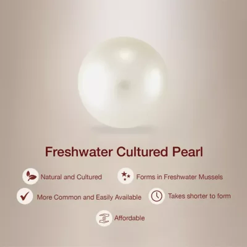Womens White Cultured Freshwater Pearl Sterling Silver Inch Pendant Necklace