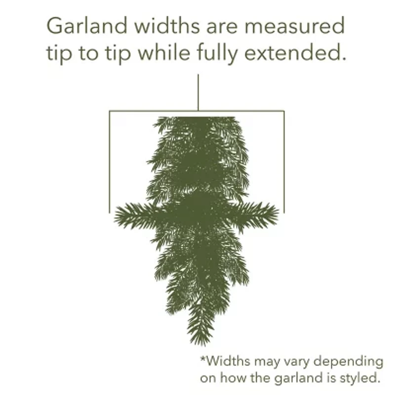 Vickerman 9' Camden Fir Christmas Garland Unlit