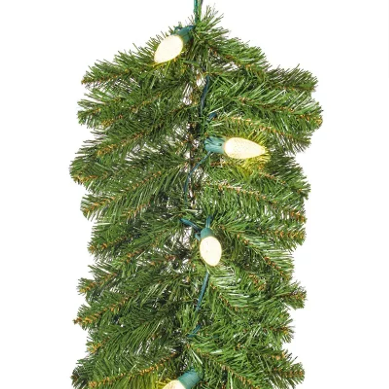 Vickerman 9' Oregon Fir Christmas Garland with 150 Warm White LED Lights