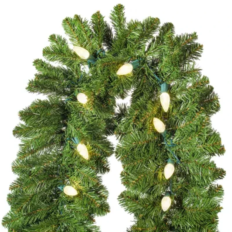 Vickerman 9' Oregon Fir Christmas Garland with 150 Warm White LED Lights