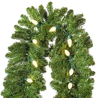 Vickerman 9' Oregon Fir Christmas Garland with 150 Warm White LED Lights