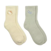 Supersoft Womens 2 Pair Hello Kitty Crew Socks