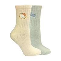 Supersoft Womens 2 Pair Hello Kitty Crew Socks