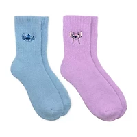 Supersoft Womens 2 Pair Lilo & Stitch Crew Socks
